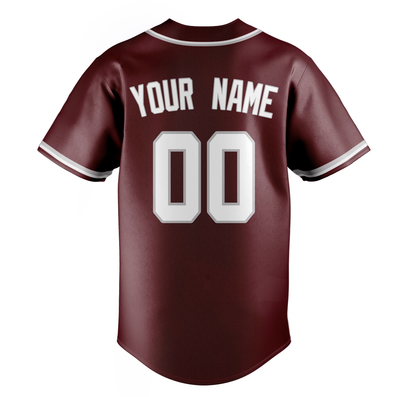 Personalized Burgundy & White Color Fan Baseball Jersey