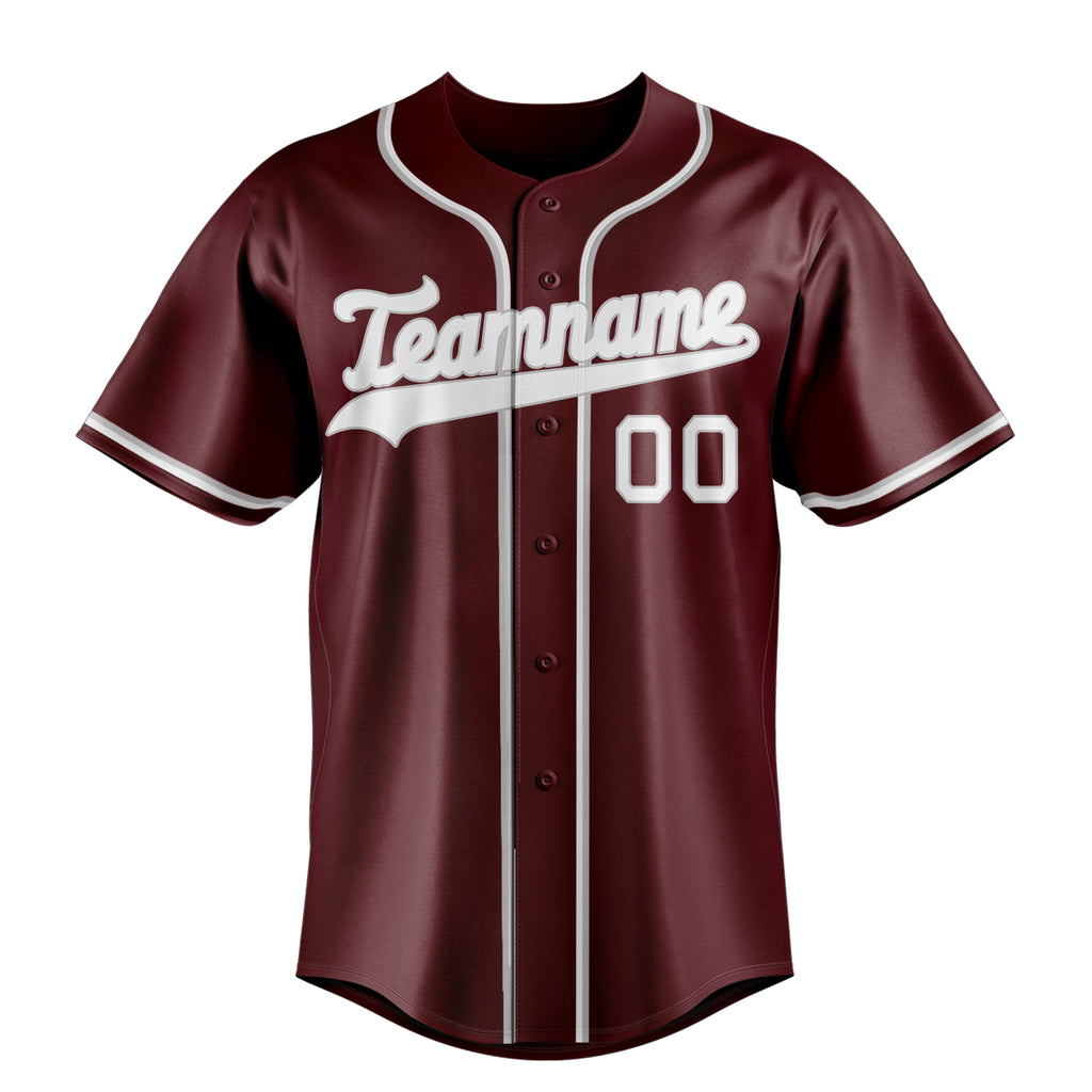 Personalized Burgundy & White Color Fan Baseball Jersey