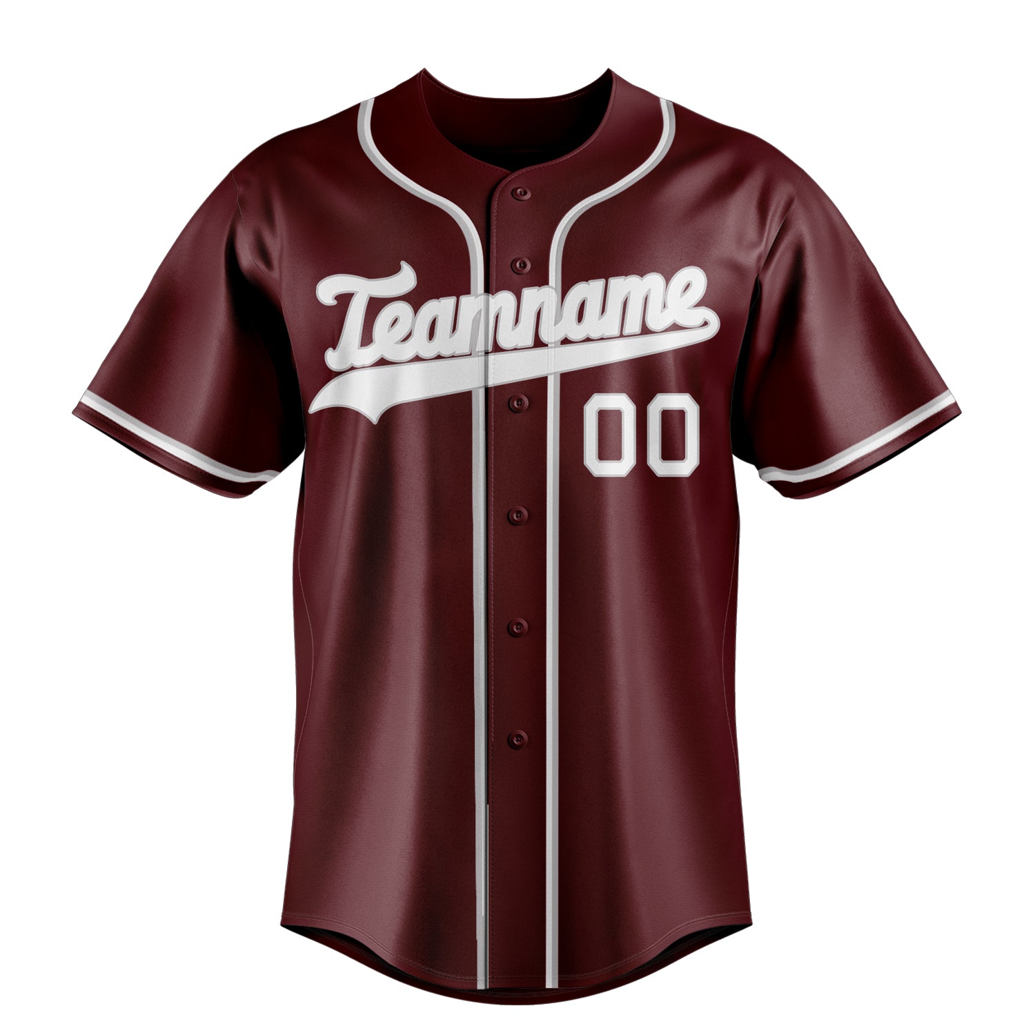 Personalized Burgundy & White Color Fan Baseball Jersey