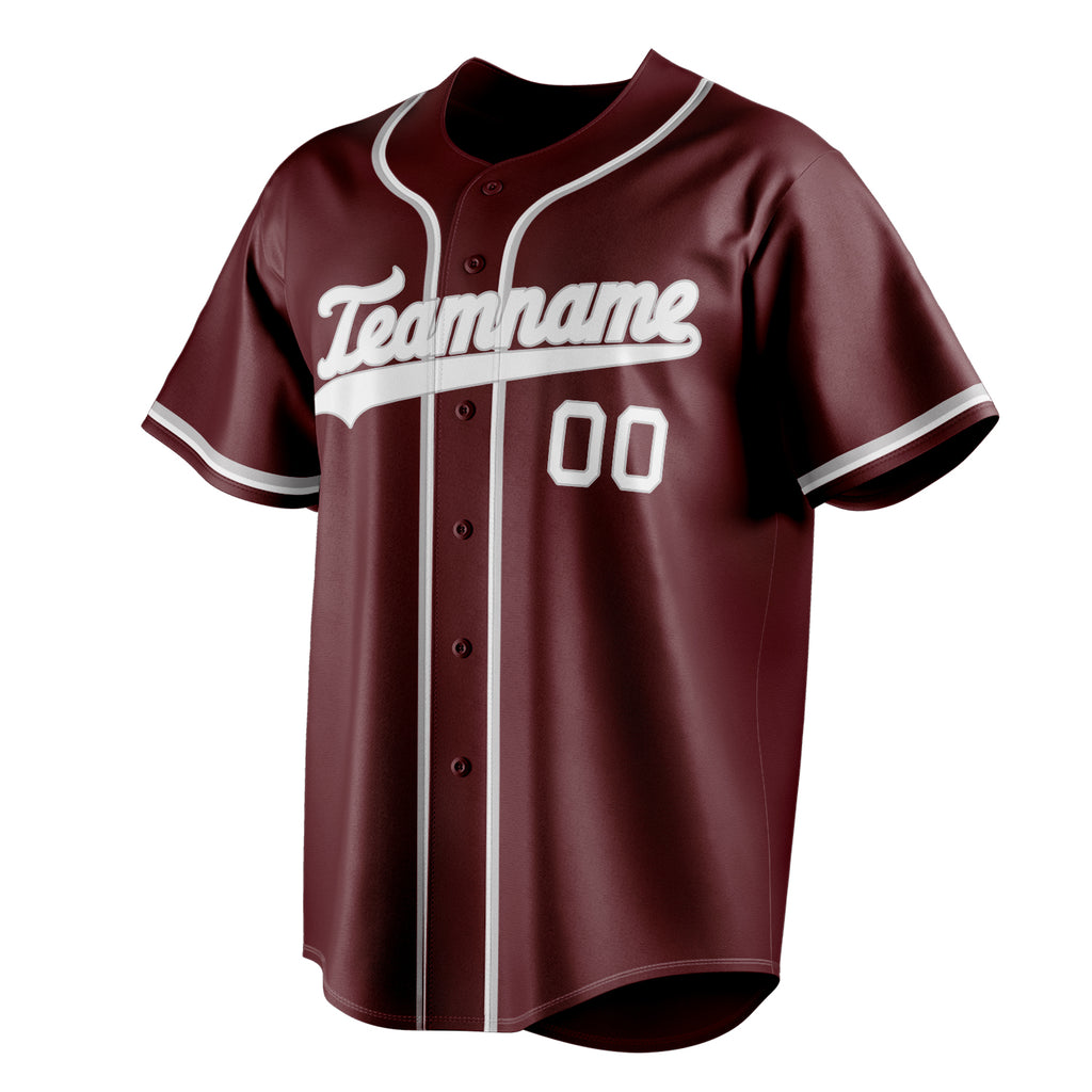 Personalized Burgundy & White Color Fan Baseball Jersey