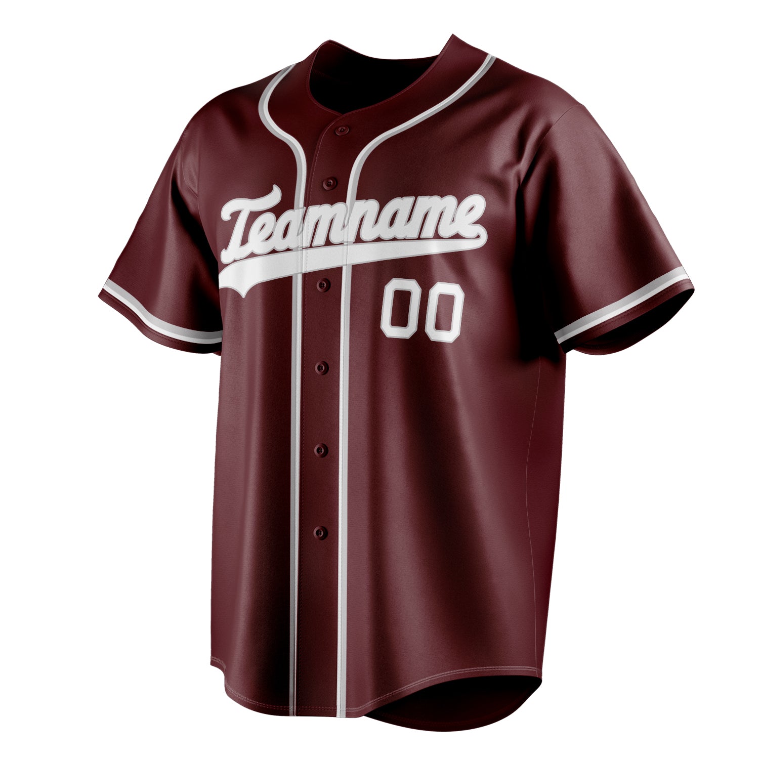 Personalized Burgundy & White Color Fan Baseball Jersey