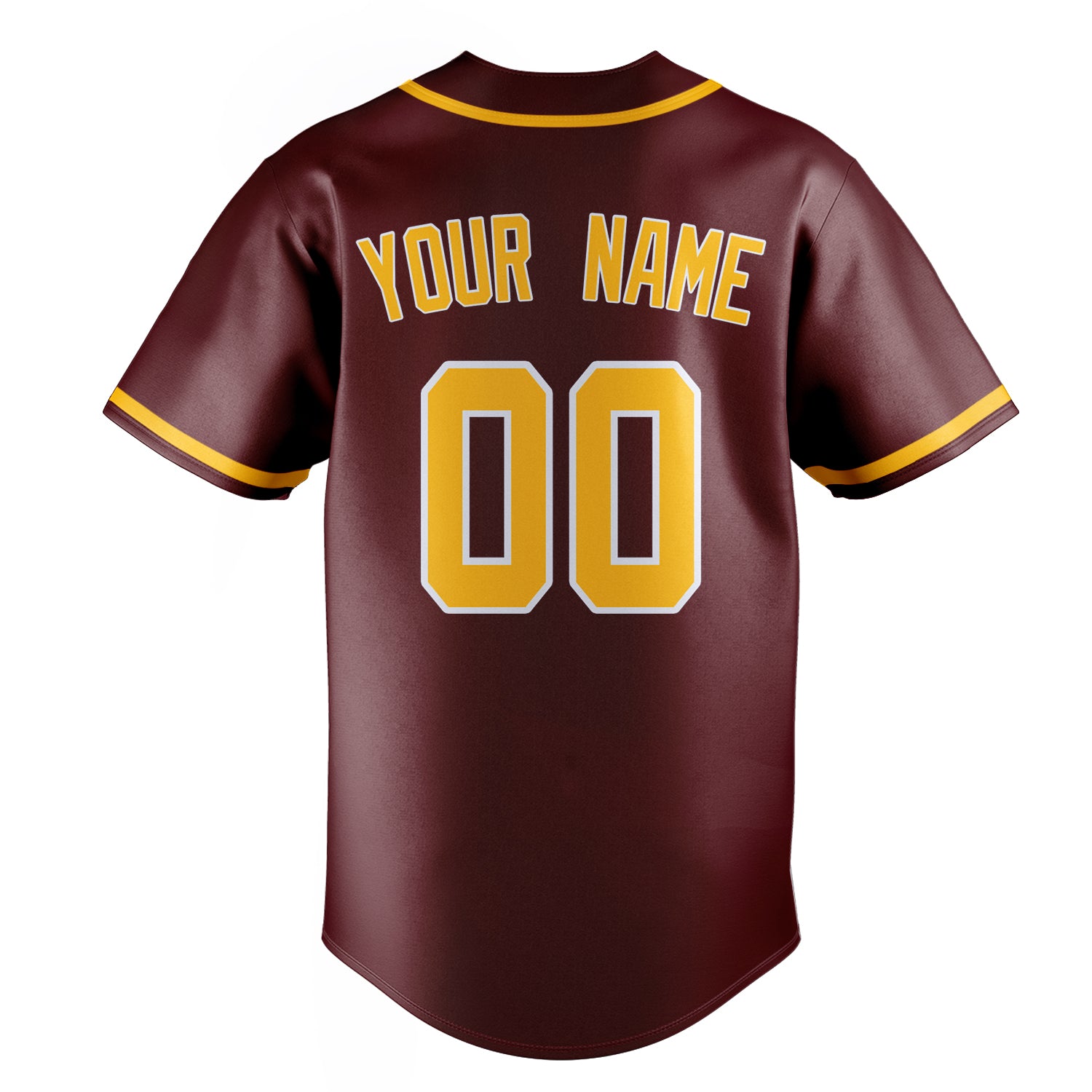 Personalized Burgundy & Gold Color Fan Baseball Jersey