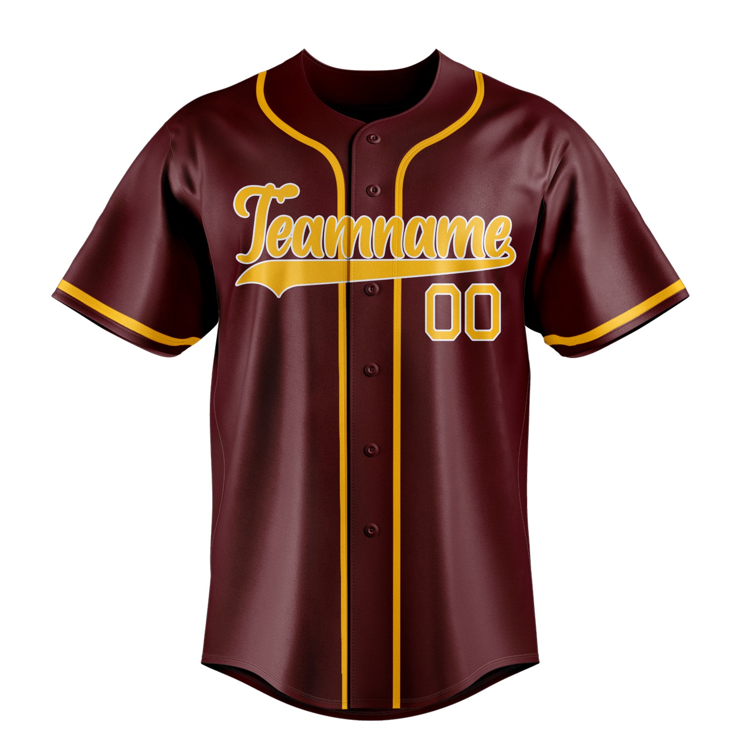 Personalized Burgundy & Gold Color Fan Baseball Jersey