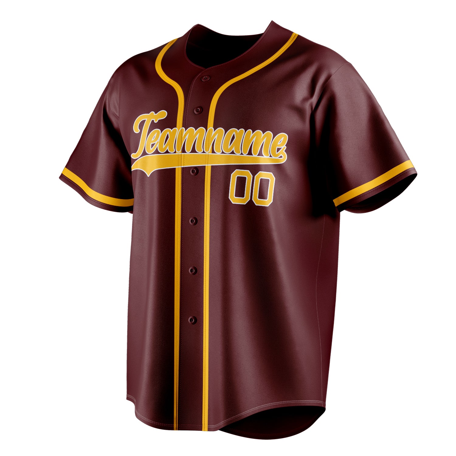 Personalized Burgundy & Gold Color Fan Baseball Jersey