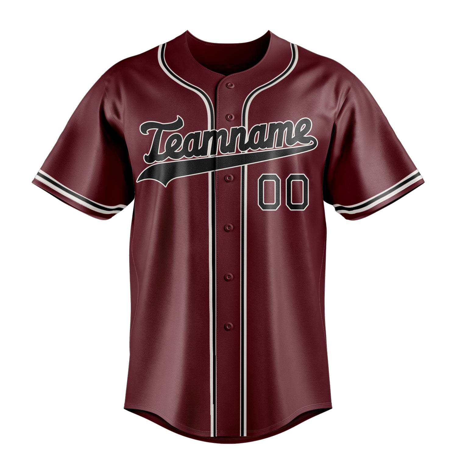 Personalized Burgundy & Black Color Fan Baseball Jersey