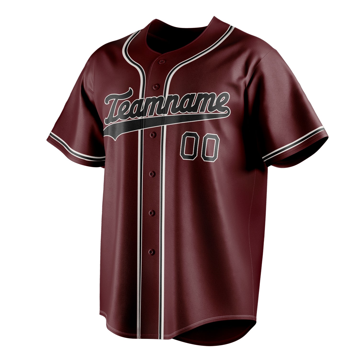 Personalized Burgundy & Black Color Fan Baseball Jersey