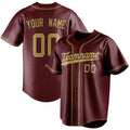 Personalized Burgundy & Old Gold Color Fan Baseball Jersey BB01240528CK093