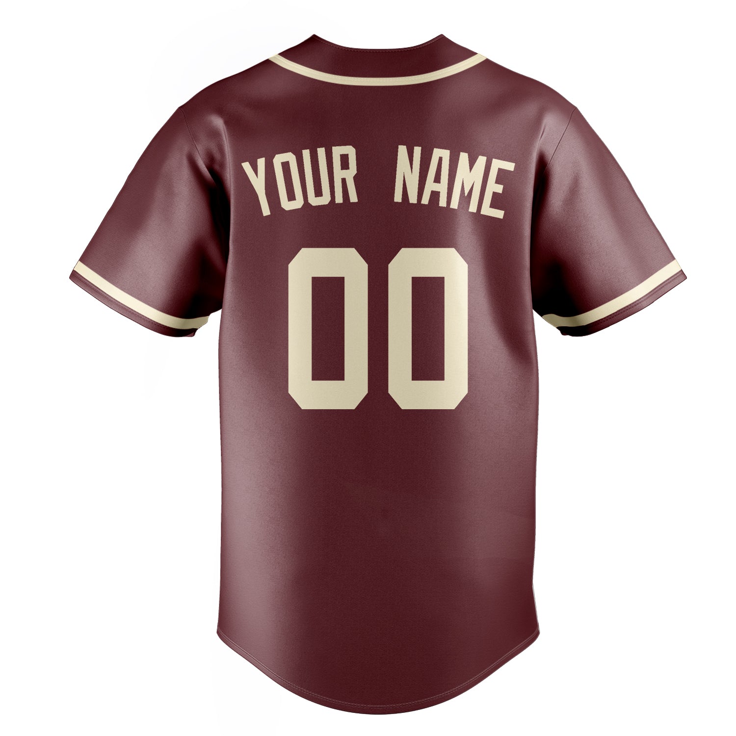 Personalized Burgundy & White Color Fan Baseball Jersey