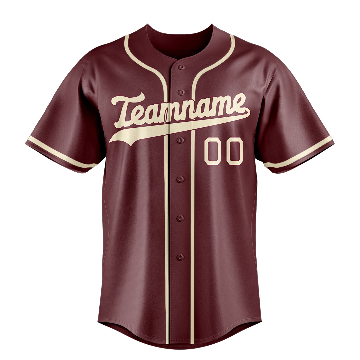 Personalized Burgundy & White Color Fan Baseball Jersey