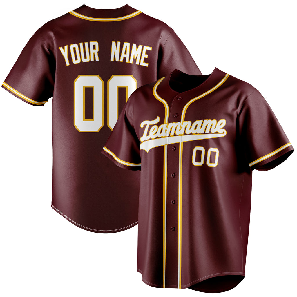 Personalized Burgundy & White Color Fan Baseball Jersey BB01240528CK094