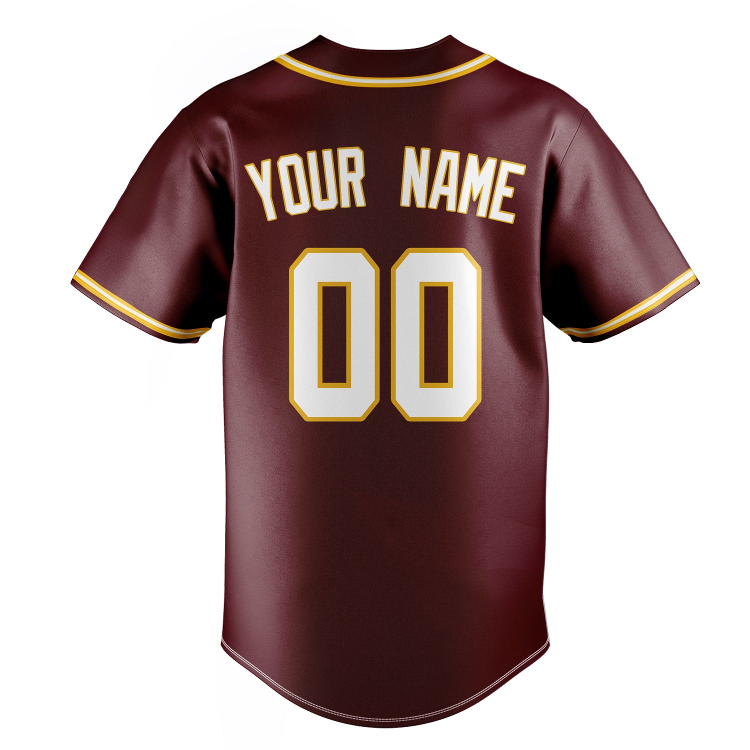 Personalized Burgundy & White Color Fan Baseball Jersey