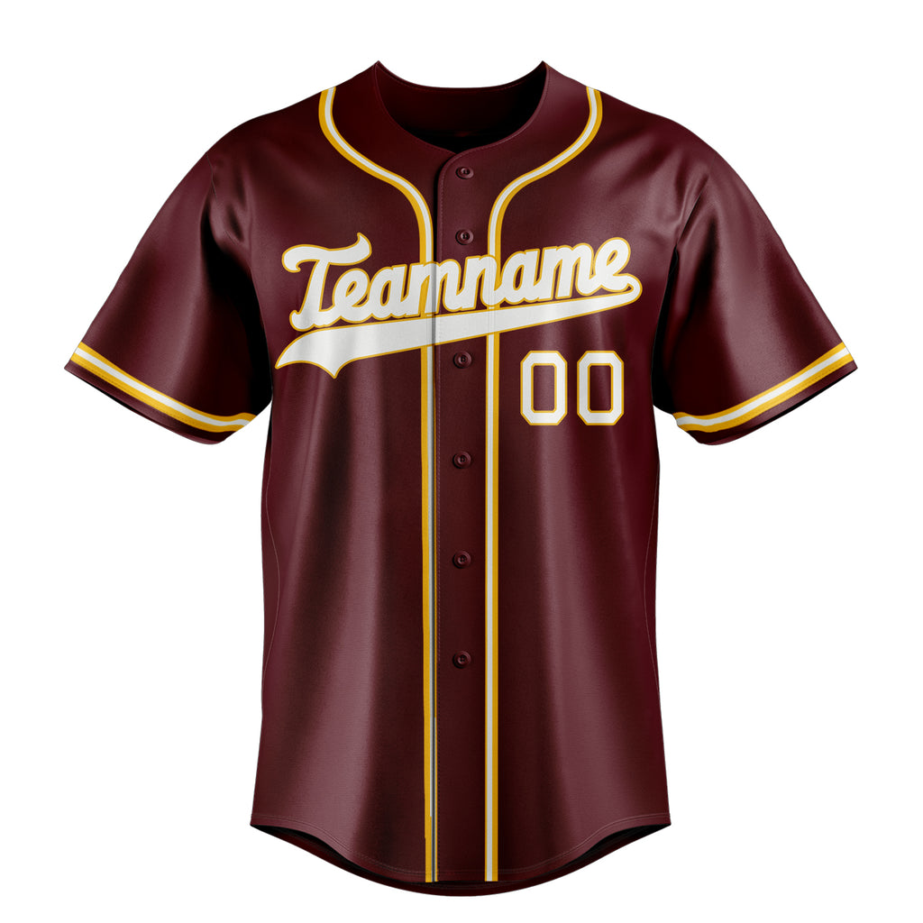 Personalized Burgundy & White Color Fan Baseball Jersey