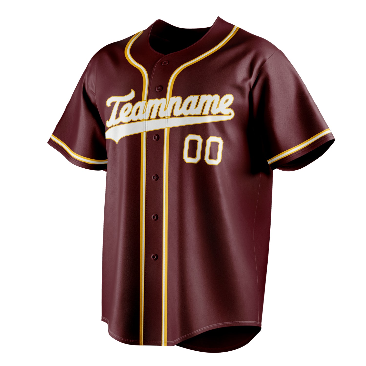 Personalized Burgundy & White Color Fan Baseball Jersey