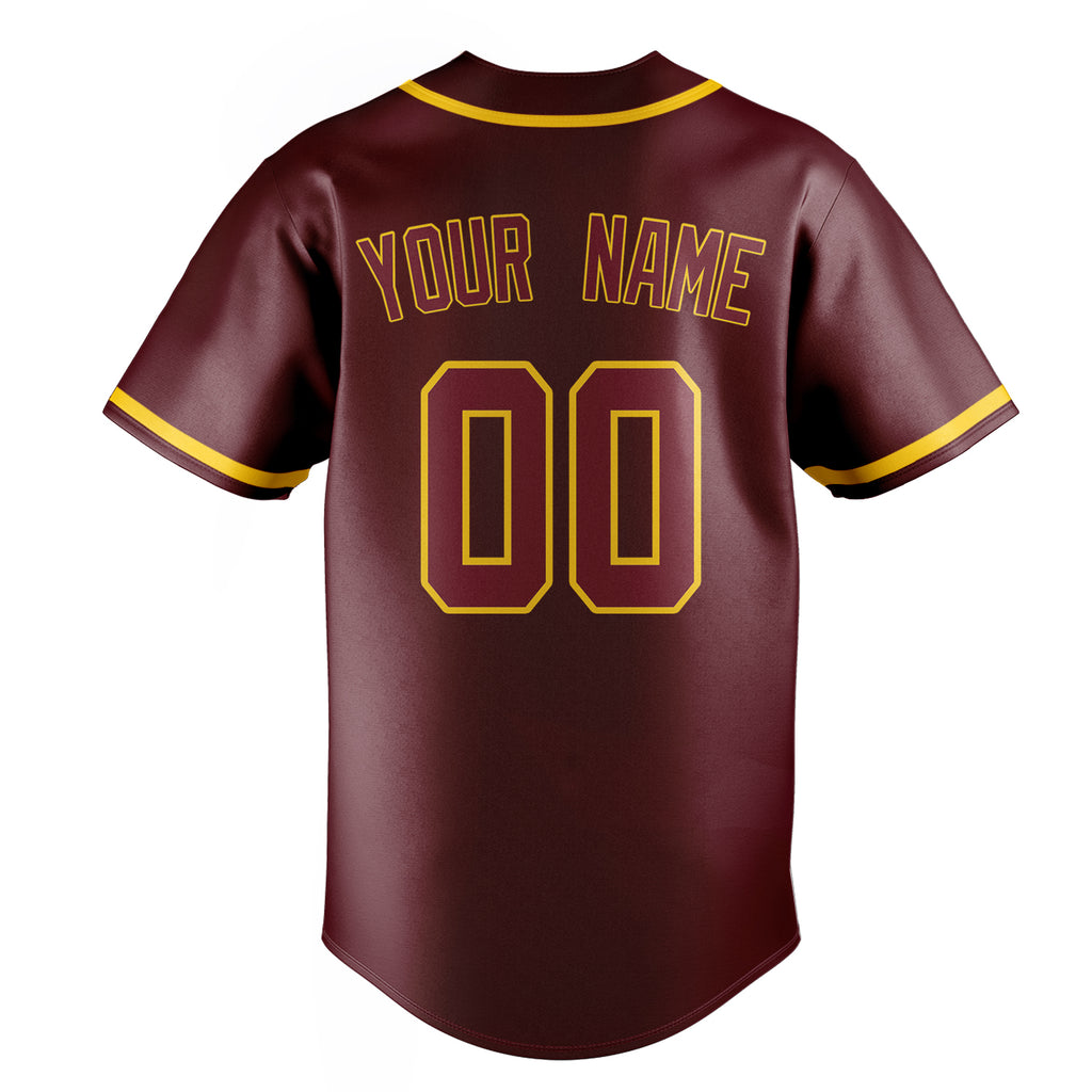 Personalized Burgundy & Red Color Fan Baseball Jersey