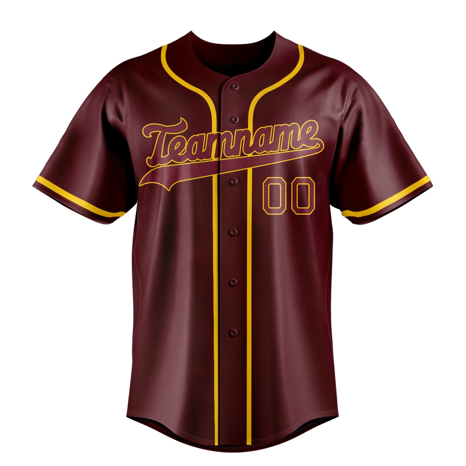 Personalized Burgundy & Red Color Fan Baseball Jersey