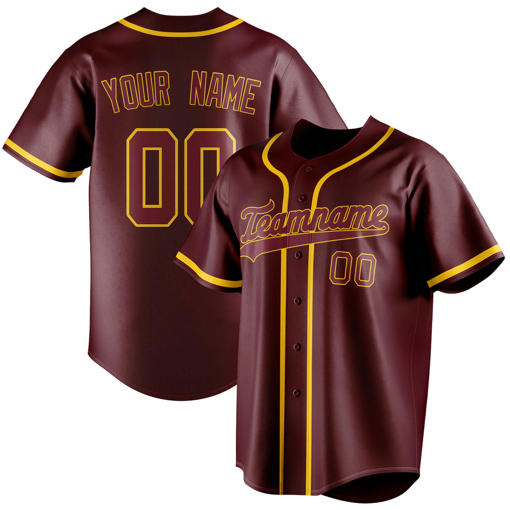 Personalized Burgundy & Red Color Fan Baseball Jersey BB01240528CK096