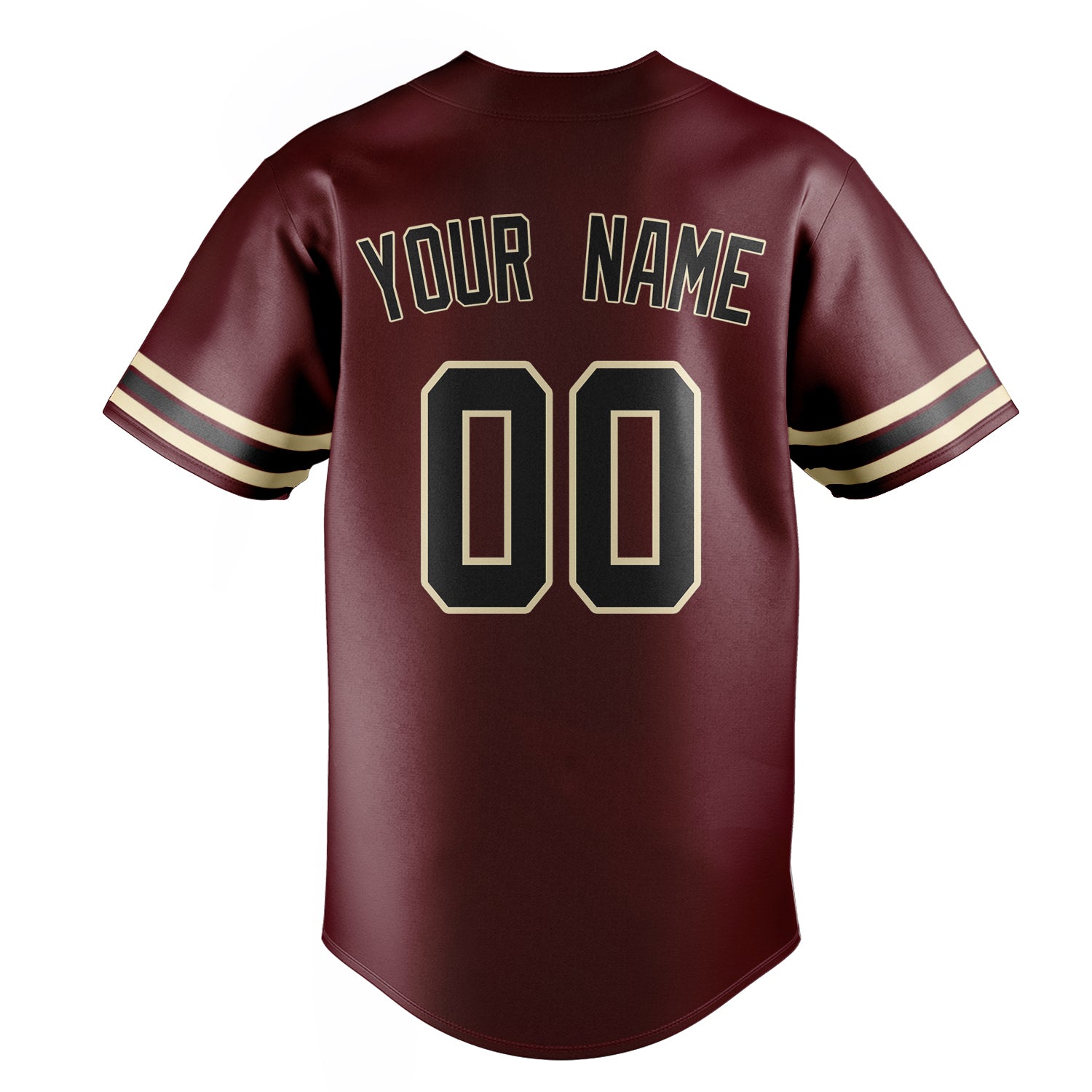 Personalized Burgundy & Black Color Fan Baseball Jersey