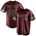 Personalized Burgundy & Black Color Fan Baseball Jersey BB01240528CK097