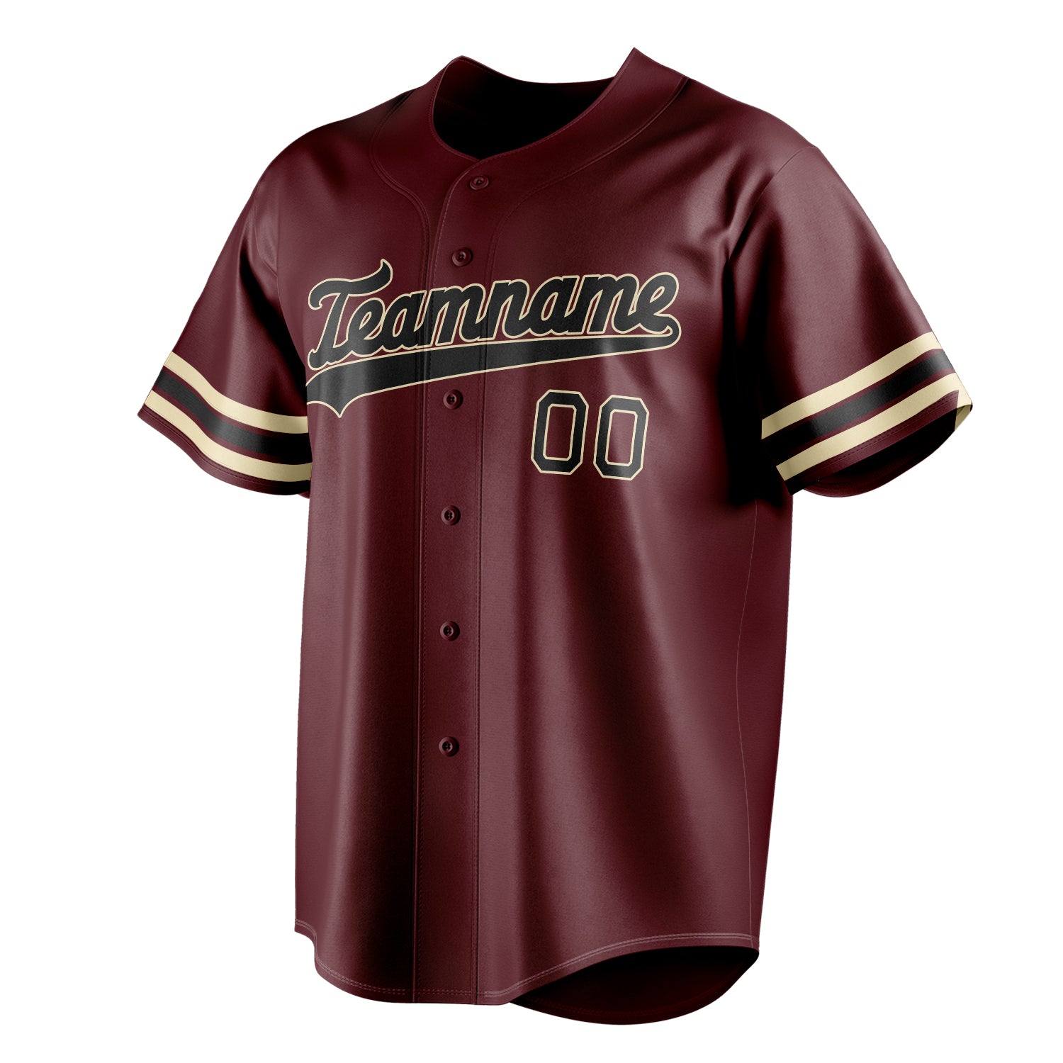 Personalized Burgundy & Black Color Fan Baseball Jersey