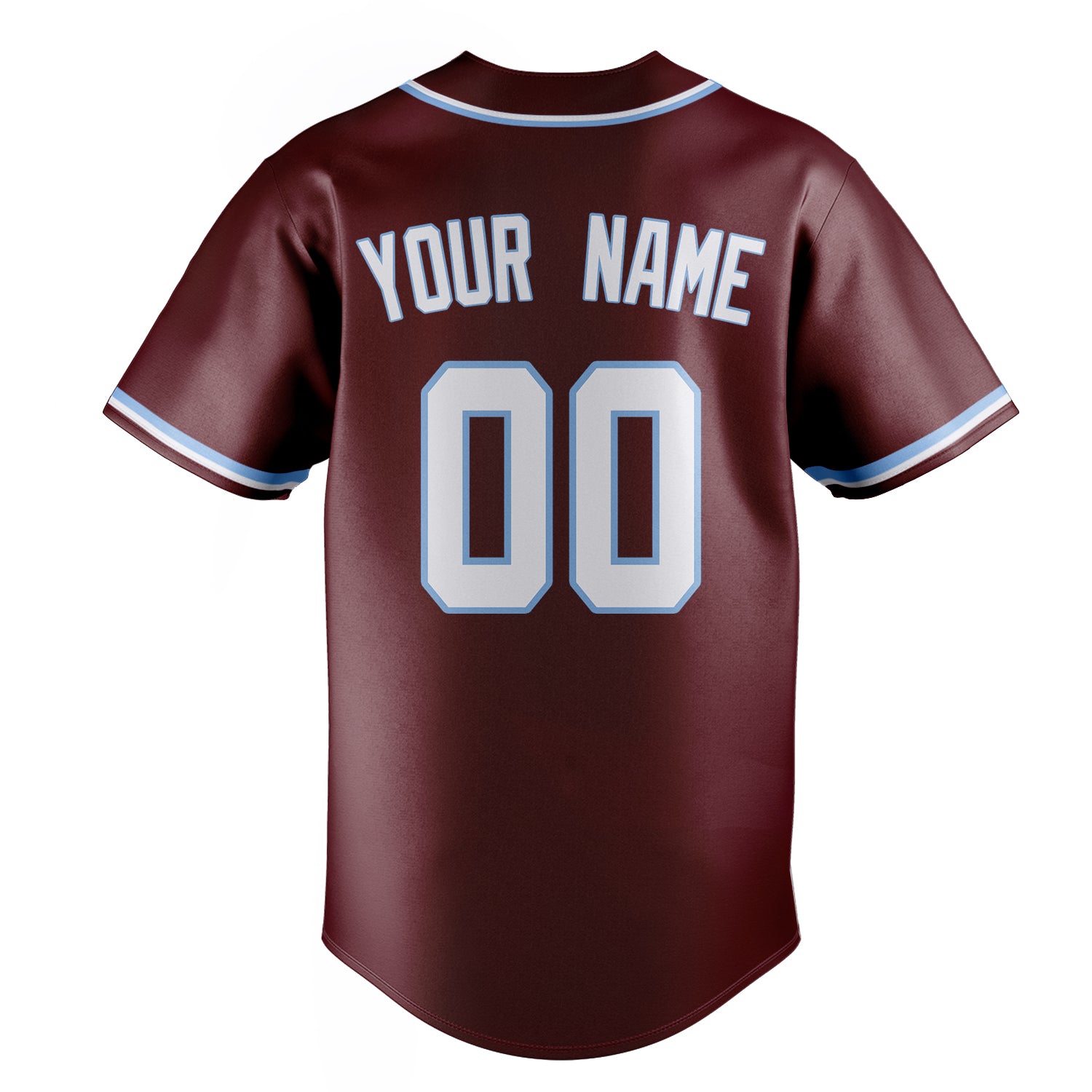 Personalized Burgundy & White Color Fan Baseball Jersey
