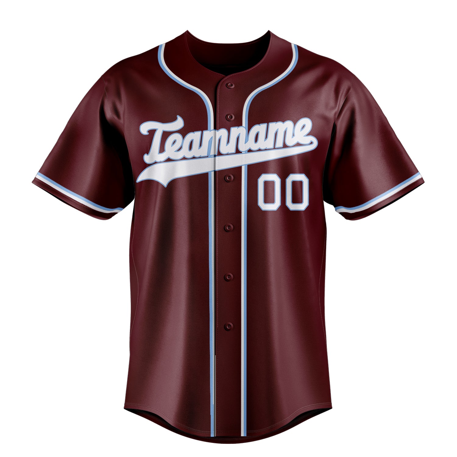 Personalized Burgundy & White Color Fan Baseball Jersey