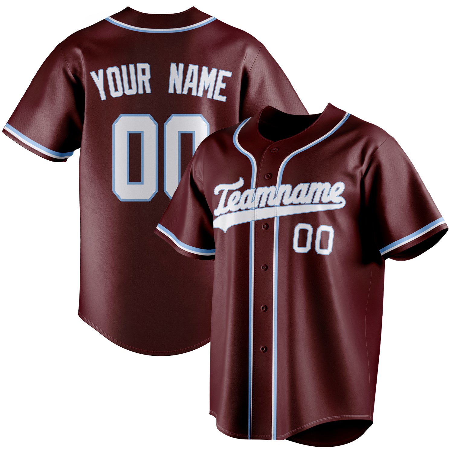 Personalized Burgundy & White Color Fan Baseball Jersey BB01240528CK099
