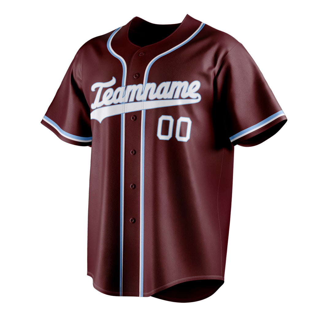 Personalized Burgundy & White Color Fan Baseball Jersey