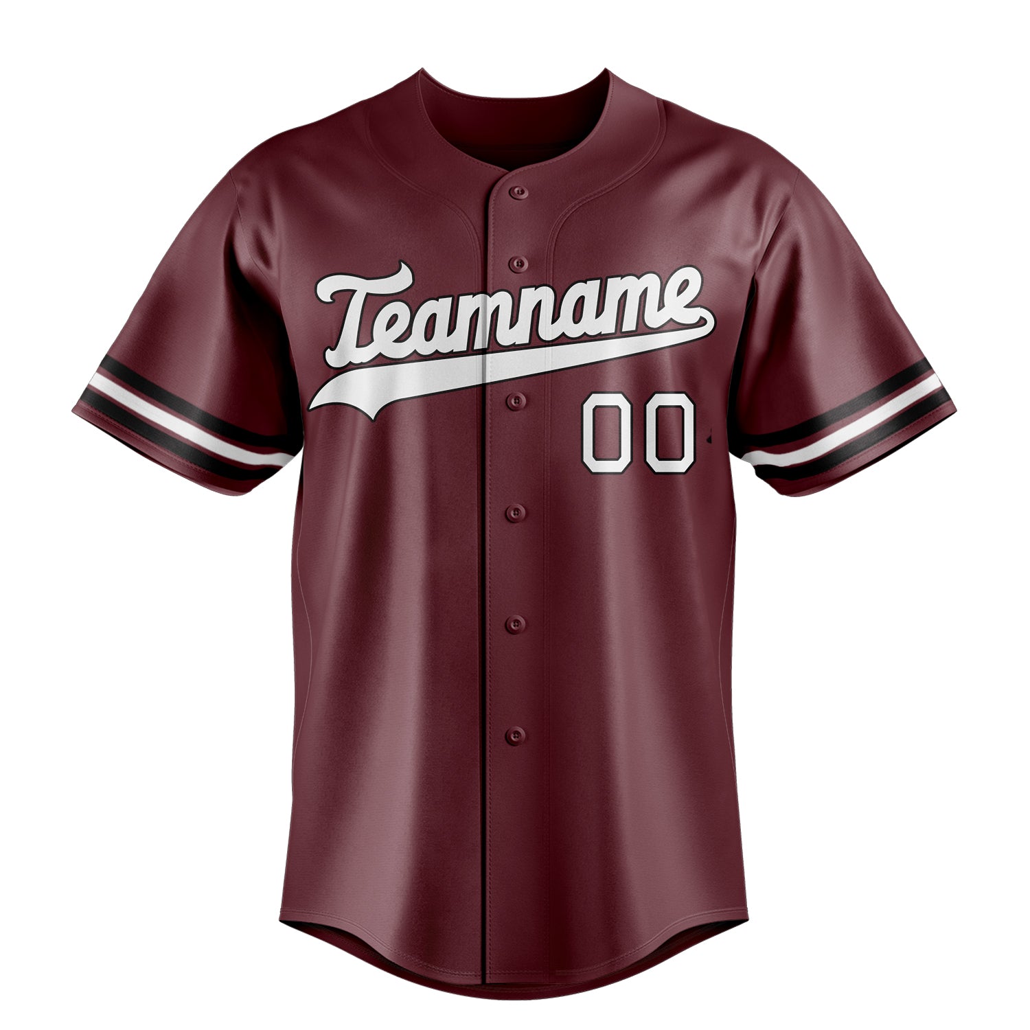 Personalized Burgundy & White Color Fan Baseball Jersey