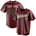 Personalized Burgundy & Cream Color Fan Baseball Jersey BB01240528CK102