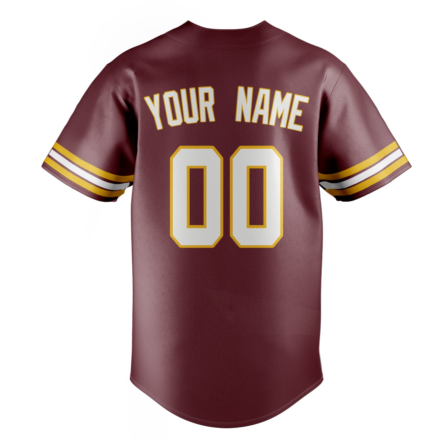 Personalized Burgundy & White Color Fan Baseball Jersey