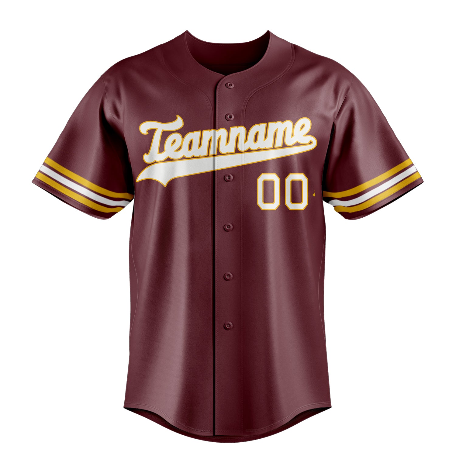 Personalized Burgundy & White Color Fan Baseball Jersey