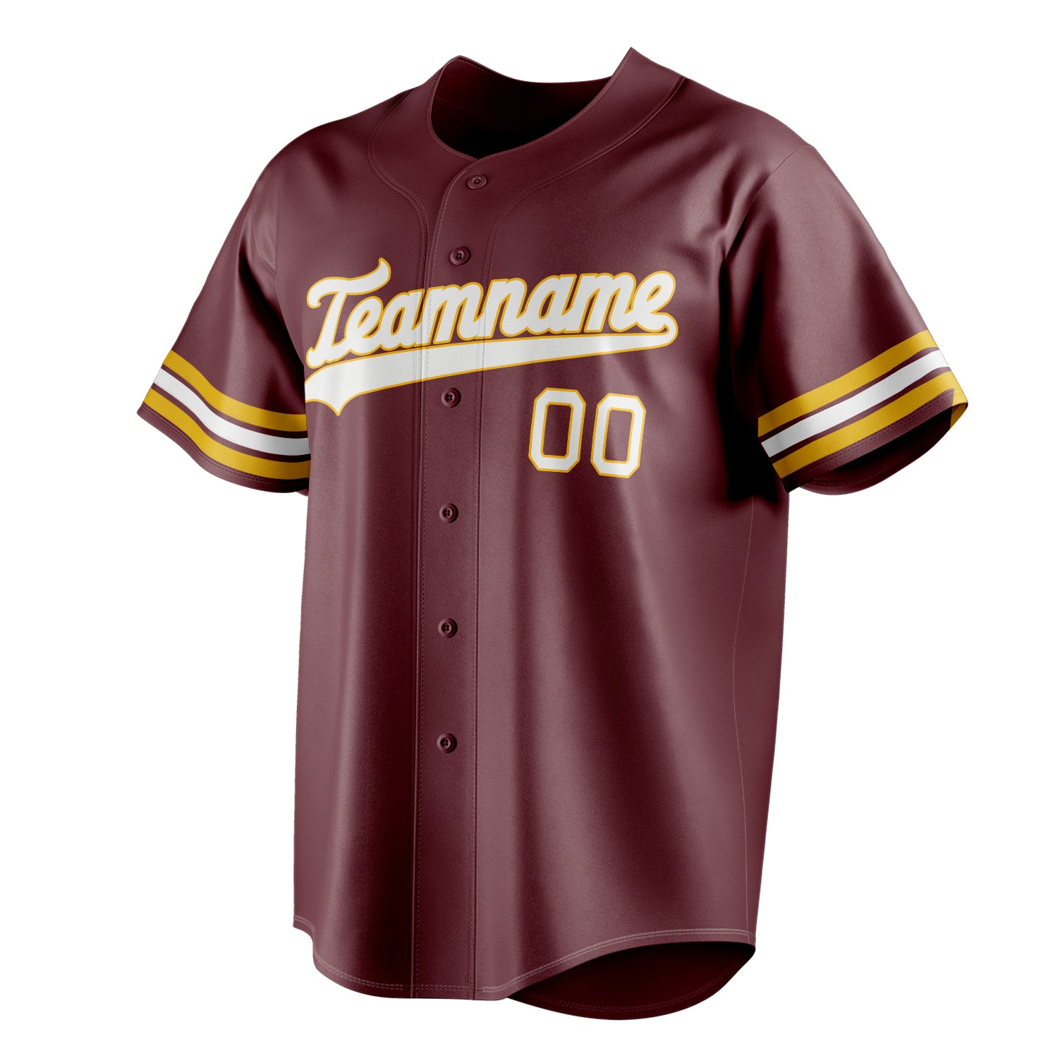 Personalized Burgundy & White Color Fan Baseball Jersey