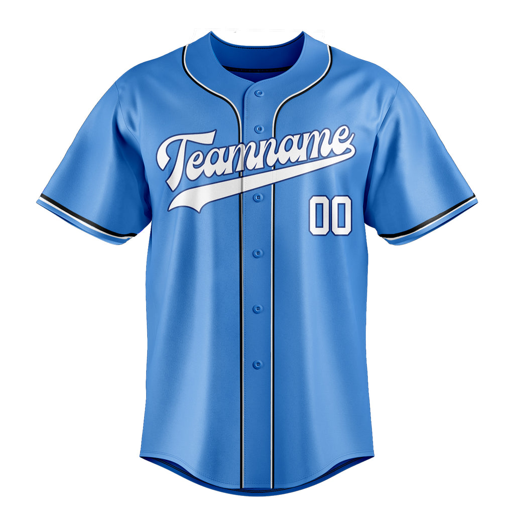 Personalized Electric Blue & White Color Fan Baseball Jersey