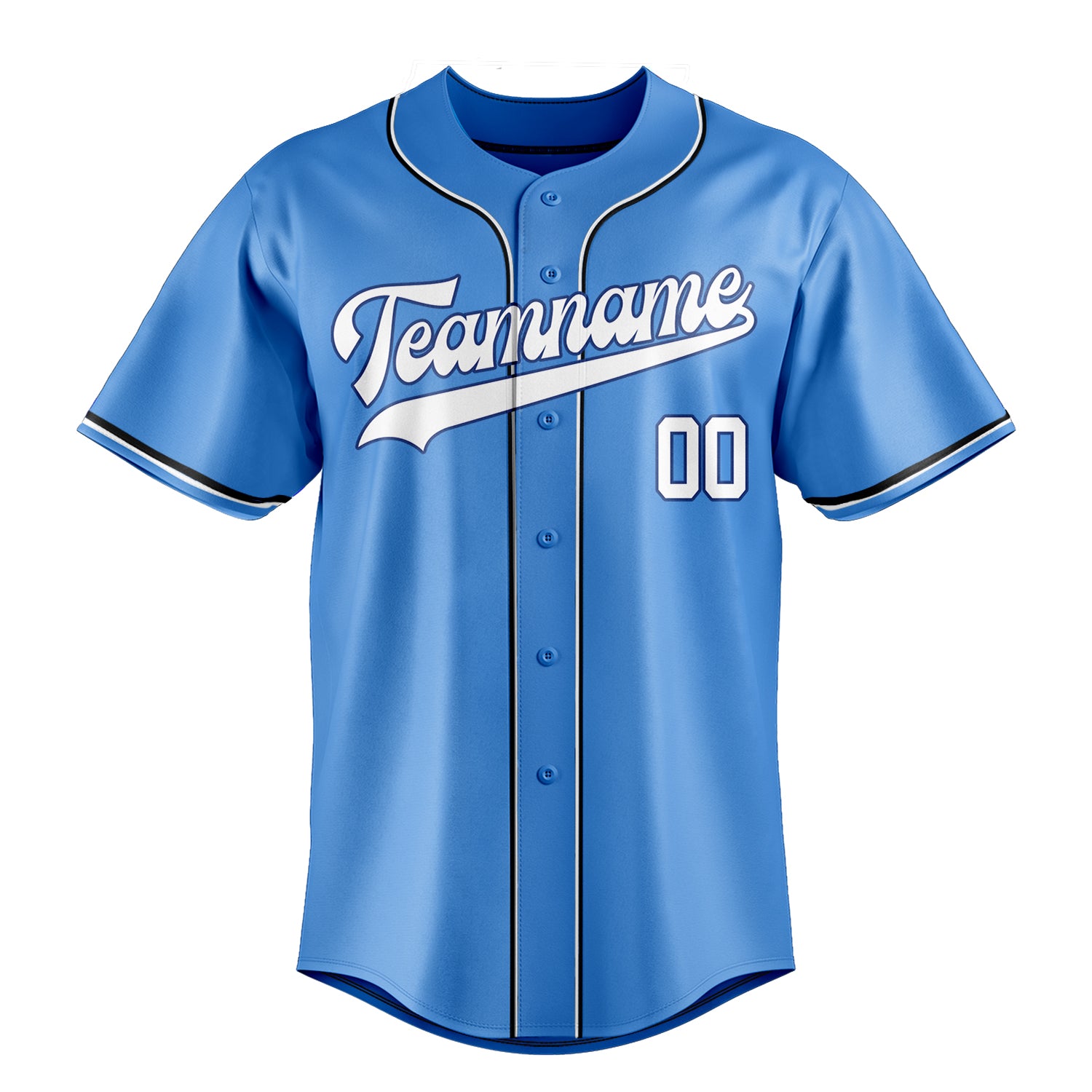 Personalized Electric Blue & White Color Fan Baseball Jersey