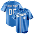 Personalized Electric Blue & White Color Fan Baseball Jersey BB01240528JZ185