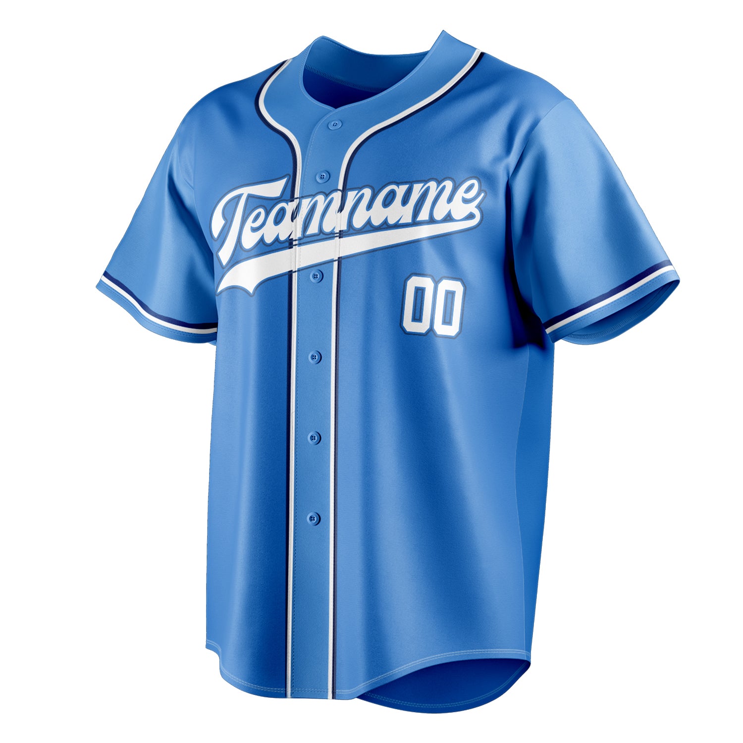 Personalized Electric Blue & White Color Fan Baseball Jersey