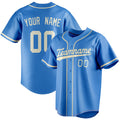Personalized Electric Blue & Cream Color Fan Baseball Jersey BB01240528JZ186