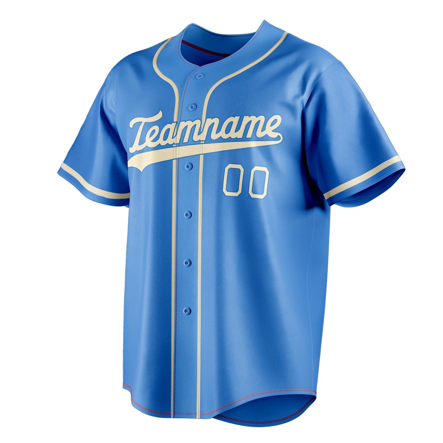 Personalized Electric Blue & Cream Color Fan Baseball Jersey