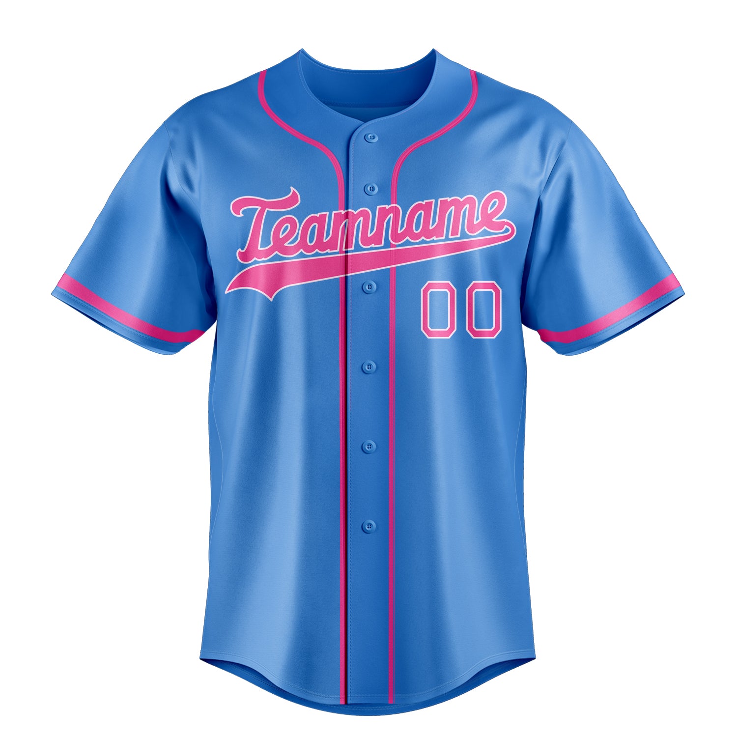 Personalized Electric Blue & Pink Color Fan Baseball Jersey