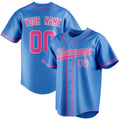 Personalized Electric Blue & Pink Color Fan Baseball Jersey BB01240528JZ187