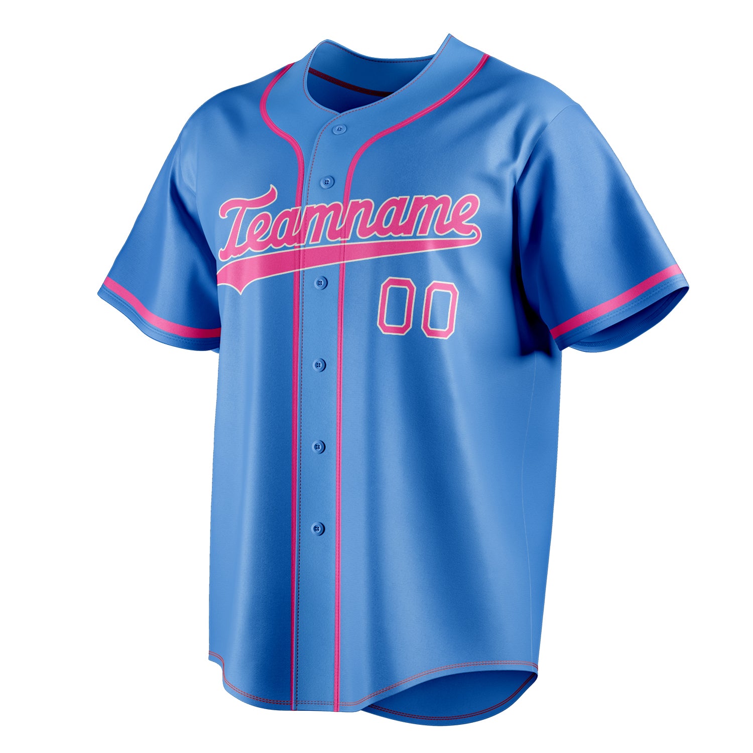Personalized Electric Blue & Pink Color Fan Baseball Jersey