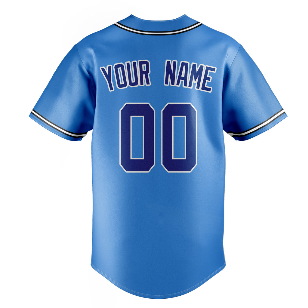 Personalized Electric Blue & Navy Color Fan Baseball Jersey