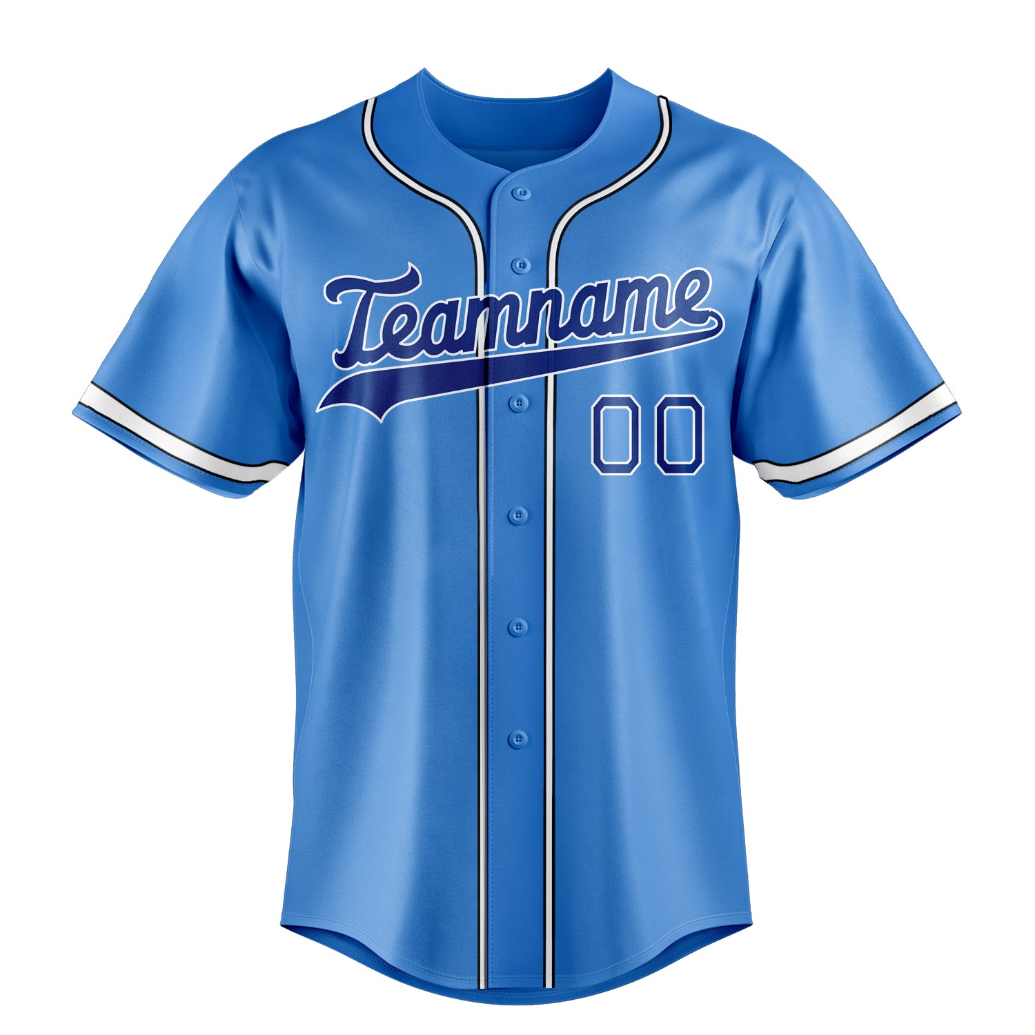 Personalized Electric Blue & Navy Color Fan Baseball Jersey