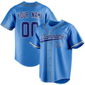 Personalized Electric Blue & Navy Color Fan Baseball Jersey BB01240528JZ189