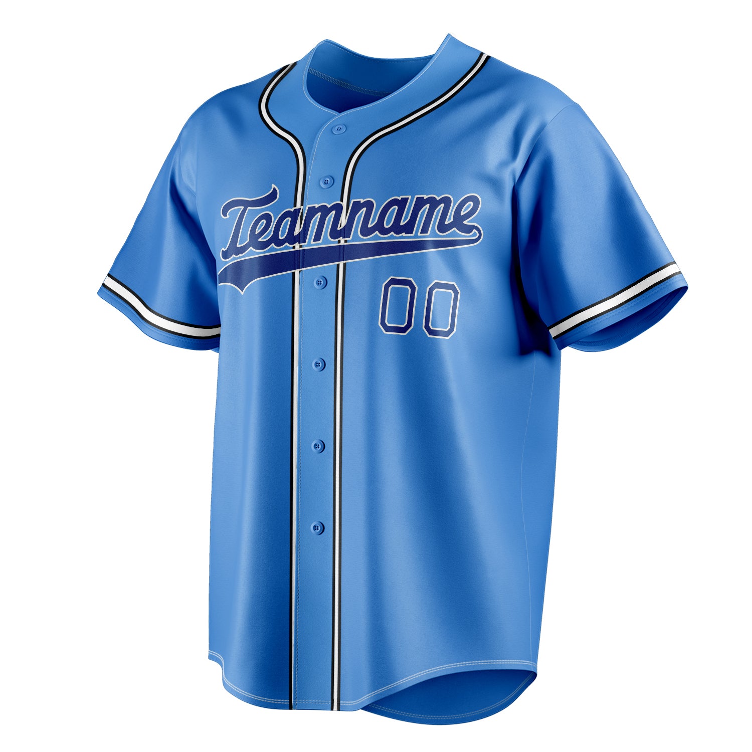 Personalized Electric Blue & Navy Color Fan Baseball Jersey
