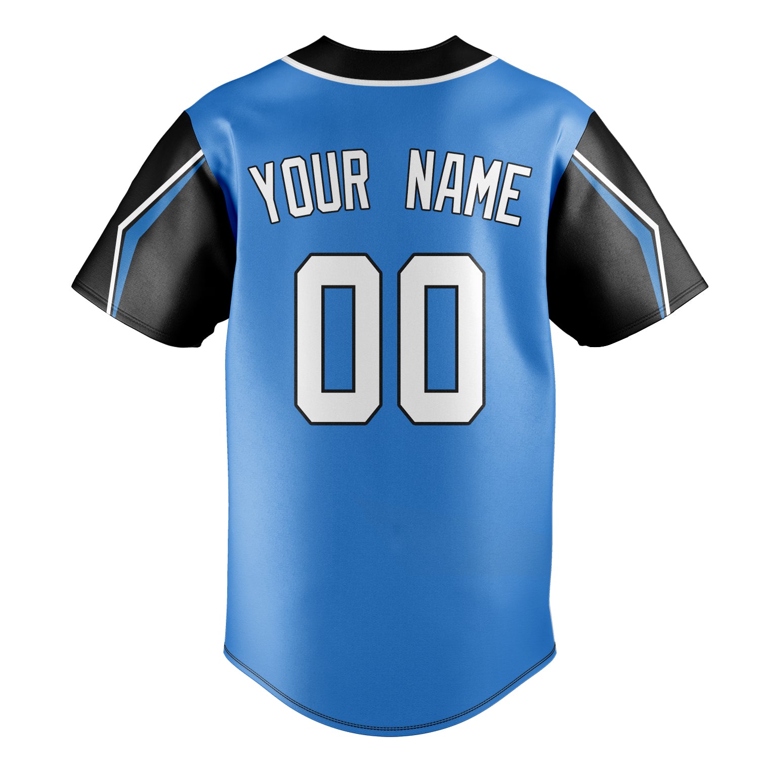 Personalized Electric Blue & Navy 3 Colors Arm Shapes Fan Baseball Jersey