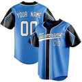 Personalized Electric Blue & Navy 3 Colors Arm Shapes Fan Baseball Jersey BB01240528JZ190