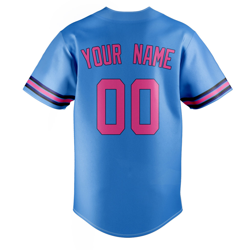 Personalized Electric Blue & Pink Color Fan Baseball Jersey