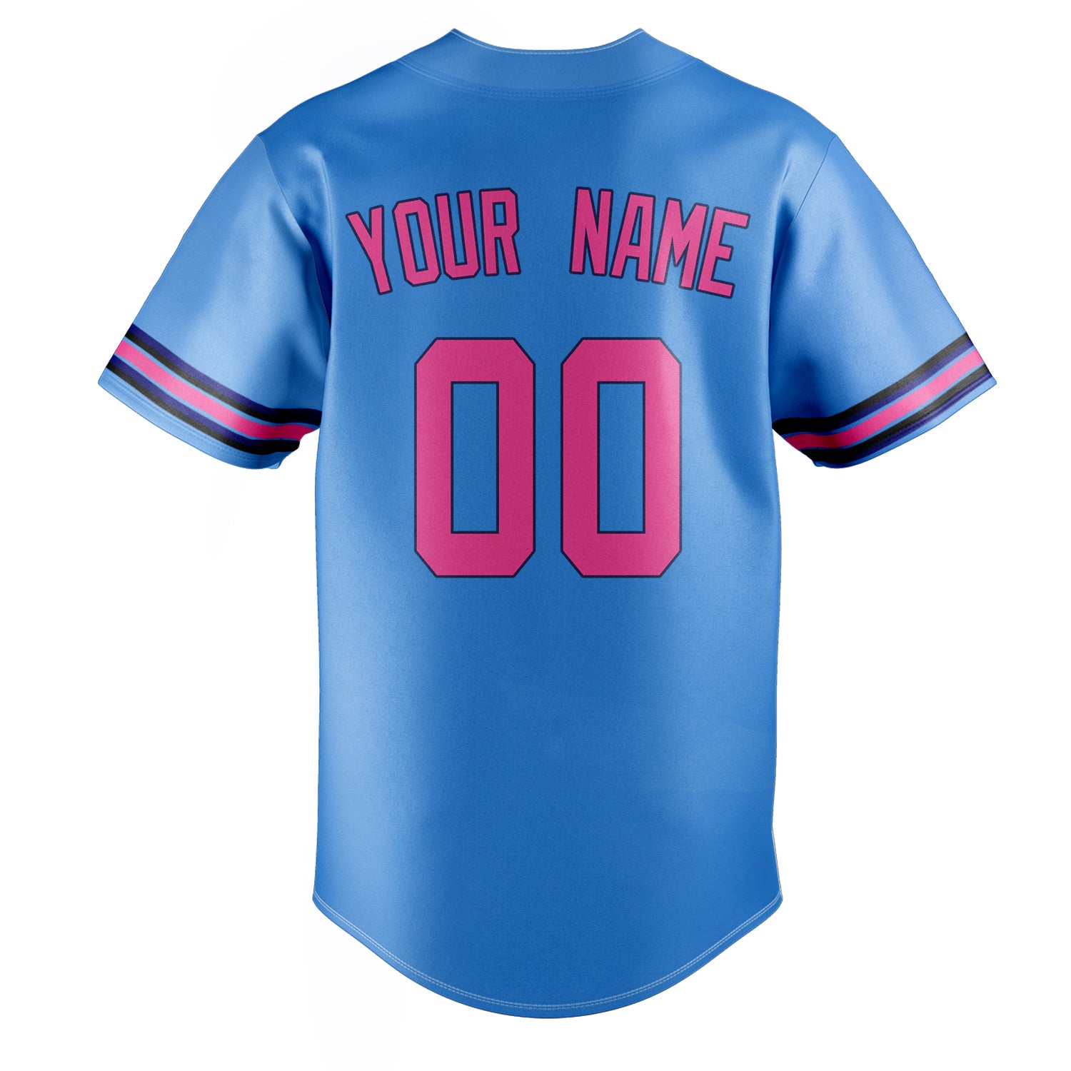 Personalized Electric Blue & Pink Color Fan Baseball Jersey