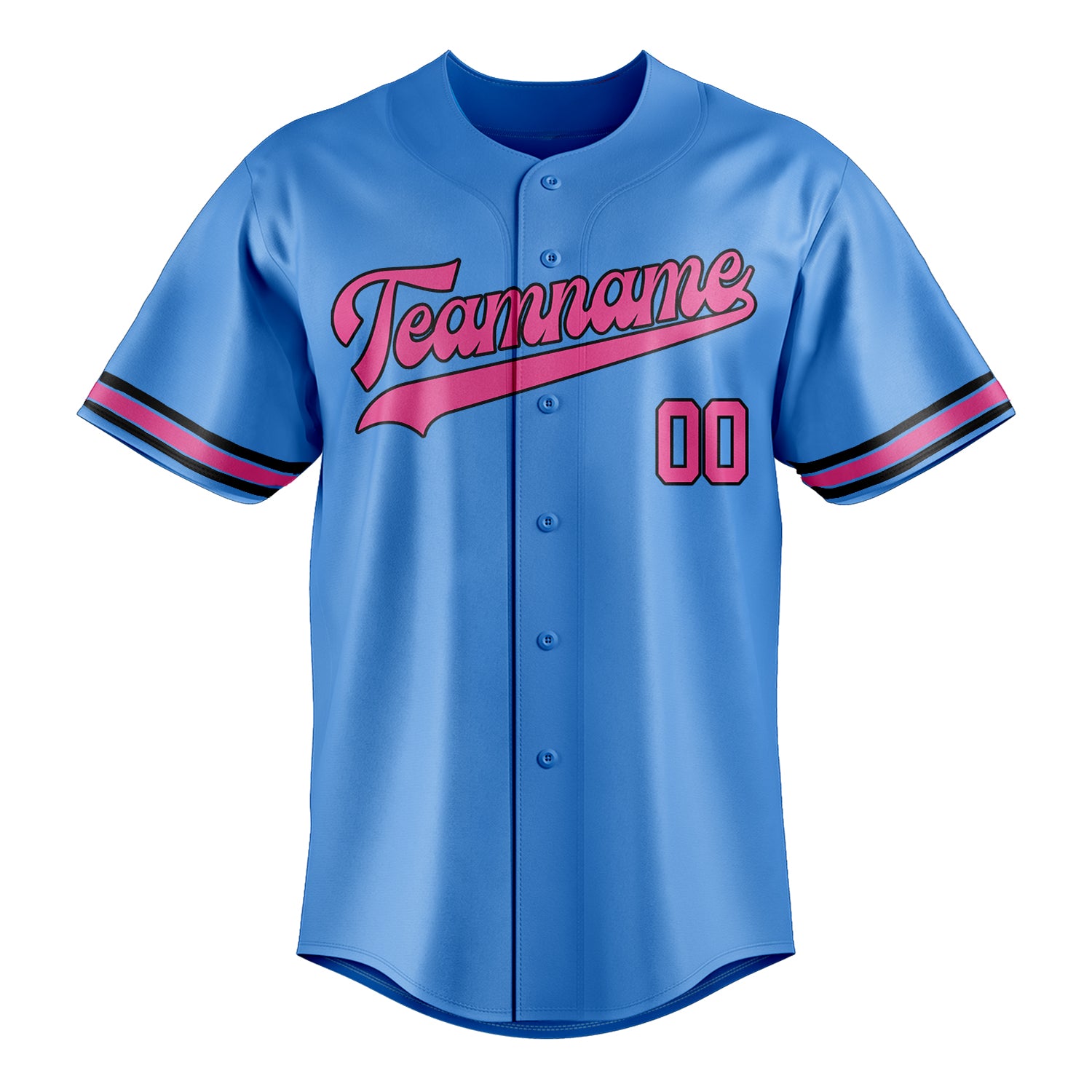 Personalized Electric Blue & Pink Color Fan Baseball Jersey